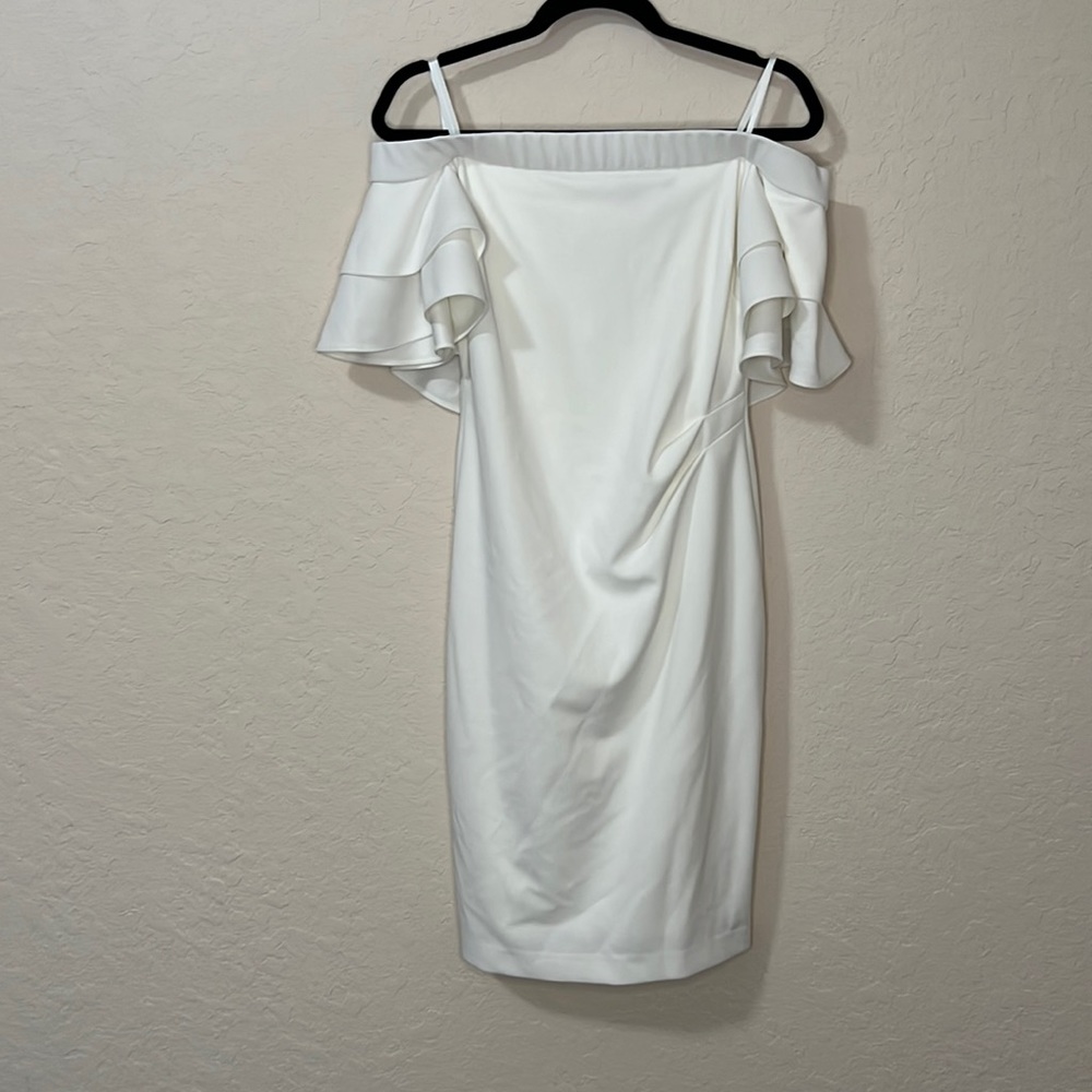 Ralph Lauren off the shoulder flutter sleeve dress